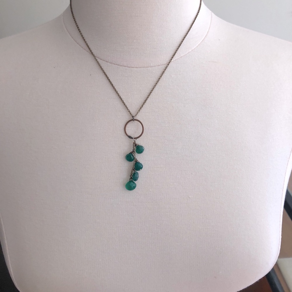 Mashka Handcrafted Green Onyx Sterling Silver Necklace